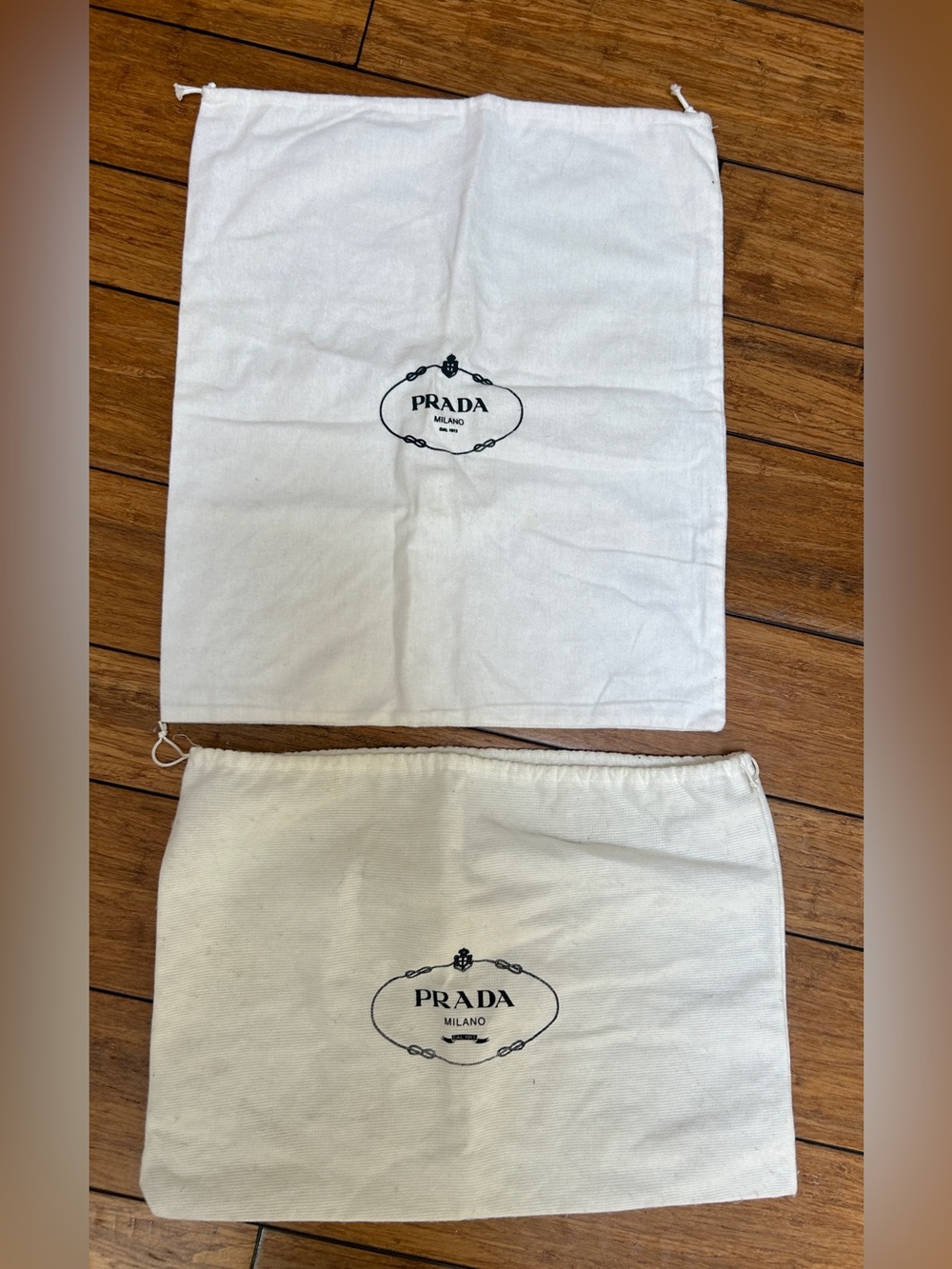 Prada dust bags.